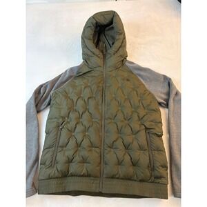 The North Face 550 Down Mashed Up Bomber Quilted Olive Green Gray Womens L